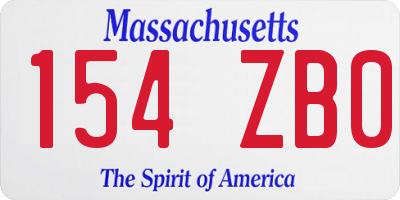 MA license plate 154ZB0
