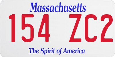 MA license plate 154ZC2