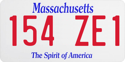 MA license plate 154ZE1