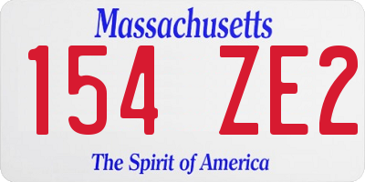MA license plate 154ZE2