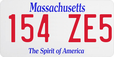 MA license plate 154ZE5