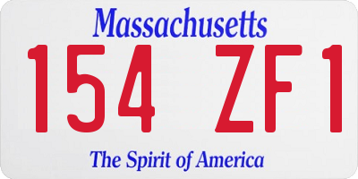 MA license plate 154ZF1