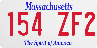 MA license plate 154ZF2