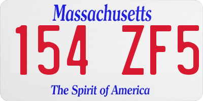 MA license plate 154ZF5
