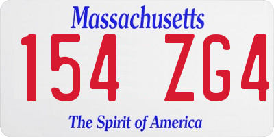 MA license plate 154ZG4