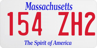 MA license plate 154ZH2