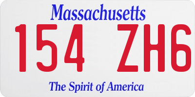 MA license plate 154ZH6