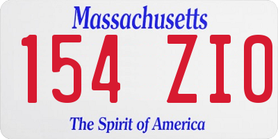 MA license plate 154ZI0