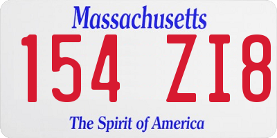MA license plate 154ZI8