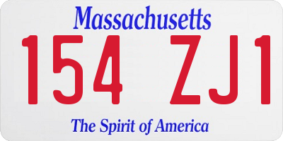 MA license plate 154ZJ1