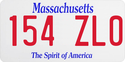 MA license plate 154ZL0