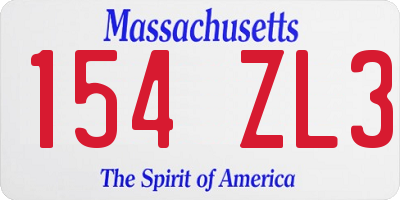 MA license plate 154ZL3