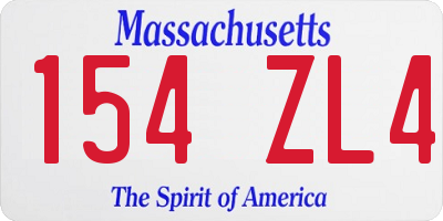 MA license plate 154ZL4