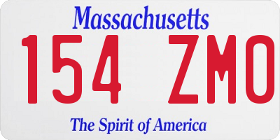 MA license plate 154ZM0