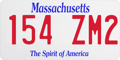 MA license plate 154ZM2