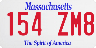 MA license plate 154ZM8