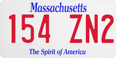 MA license plate 154ZN2