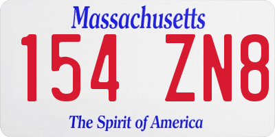 MA license plate 154ZN8