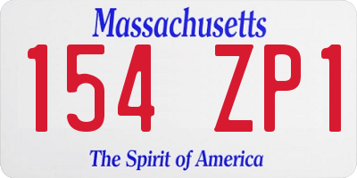 MA license plate 154ZP1