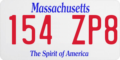 MA license plate 154ZP8