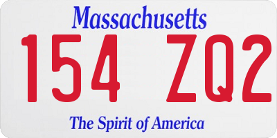 MA license plate 154ZQ2