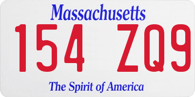 MA license plate 154ZQ9