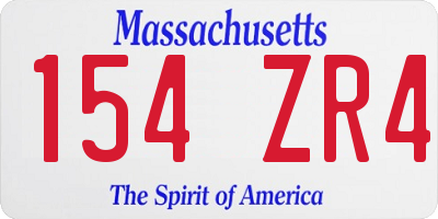 MA license plate 154ZR4