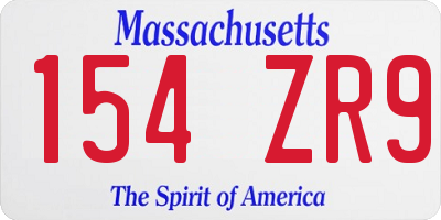 MA license plate 154ZR9