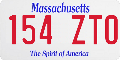 MA license plate 154ZT0