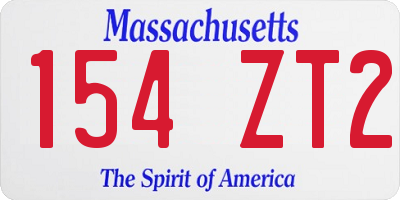 MA license plate 154ZT2