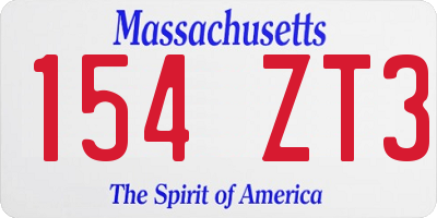 MA license plate 154ZT3