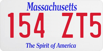 MA license plate 154ZT5