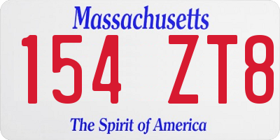 MA license plate 154ZT8