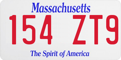 MA license plate 154ZT9