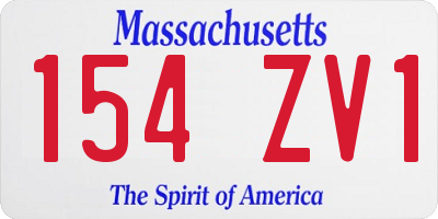 MA license plate 154ZV1
