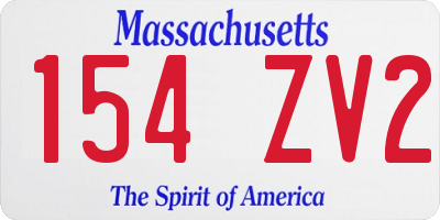 MA license plate 154ZV2