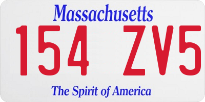 MA license plate 154ZV5