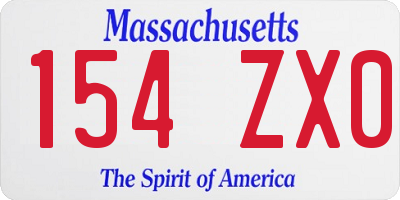 MA license plate 154ZX0