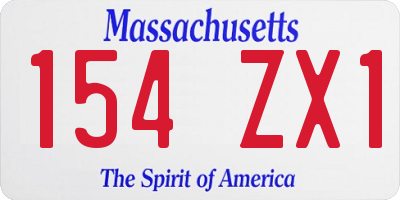 MA license plate 154ZX1