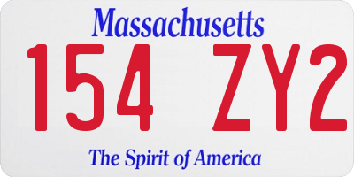 MA license plate 154ZY2