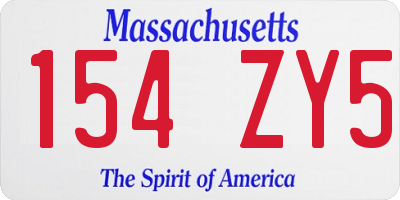 MA license plate 154ZY5