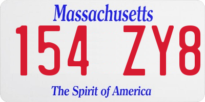 MA license plate 154ZY8