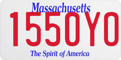 MA license plate 1550YO