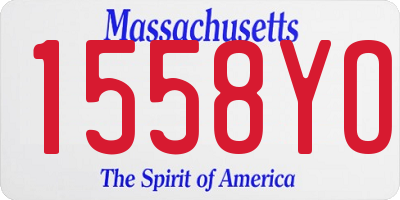 MA license plate 1558YO