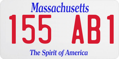 MA license plate 155AB1