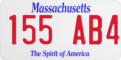 MA license plate 155AB4