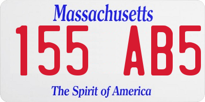 MA license plate 155AB5