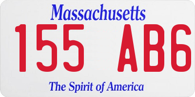 MA license plate 155AB6