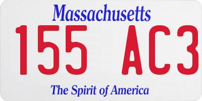 MA license plate 155AC3