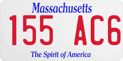 MA license plate 155AC6